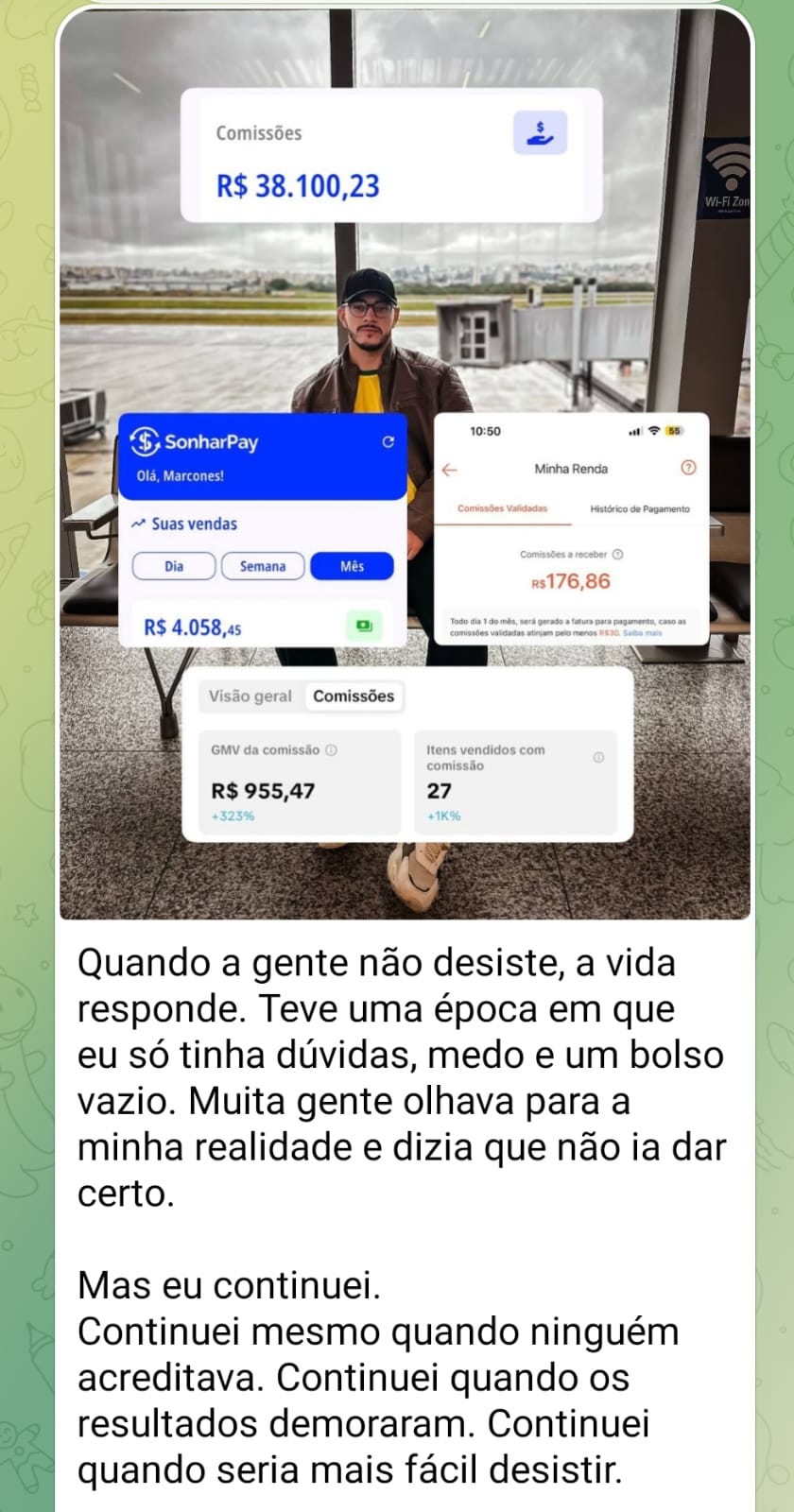 Comissões acumuladas — R$ 38.100,23