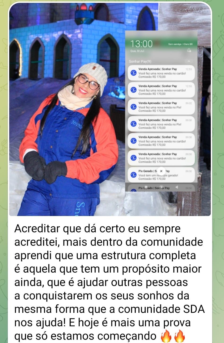 Print de vendas no gelo — comunidade